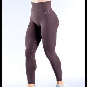 DFYNEHigh-Waist Brown Sculpting Leggings
